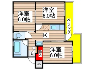 稲毛団地5号棟【3階】の間取り