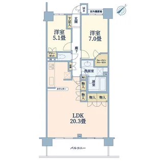 フェアロージュ南雪谷アークスコート【6階】の間取り