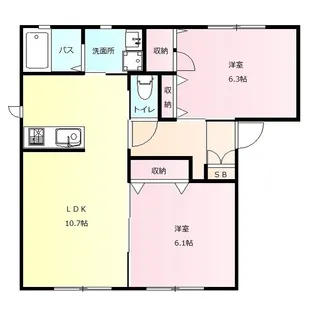 ツインバード A【1階】の間取り