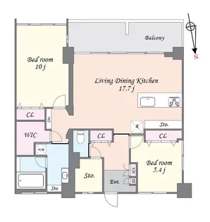 中央マンション【10階】の間取り
