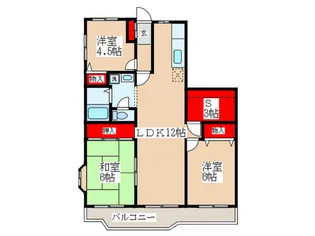 グリ-ンパ-ク田園13号【2階】の間取り