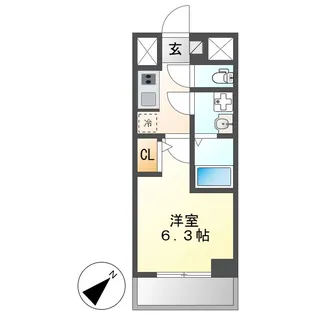 S-RESIDENCE神宮西駅前ascent(アセント)【7階】の間取り