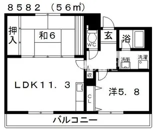 アルデール藤井寺【5階】の間取り