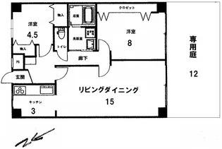 目黒セントラルマンション【1階】の間取り