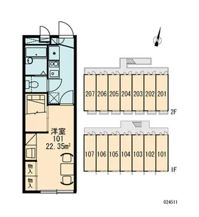 レオパレスLEOWINM【1階】の間取り