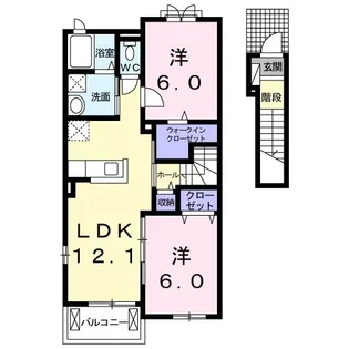 ブラン ミュール 筑前II番館【2階】の間取り