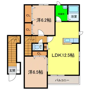 シャーメゾン丘A・B【2階】の間取り