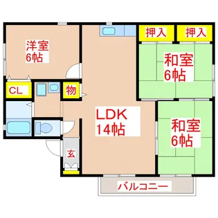 クレエf【2階】の間取り