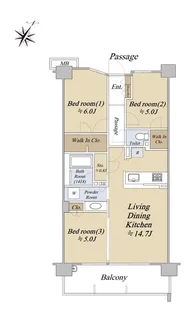 シティテラス横濱戸塚【2階】の間取り
