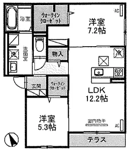 Maison de Espoir万代【1階】の間取り