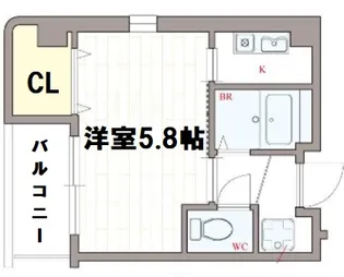 オーキッドコート天神橋【7階】の間取り