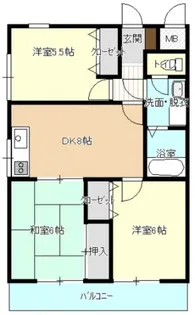第2角谷ハイム【1階】の間取り