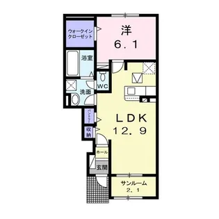 キャンパス ヴィラA【1階】の間取り