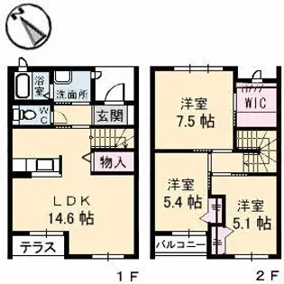 ユイメゾン太田 B棟【1階】の間取り