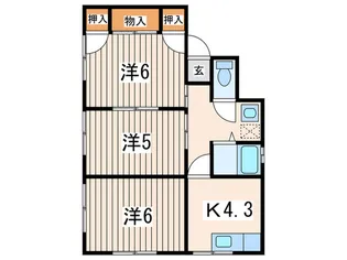 ハイム金谷C【1階】の間取り