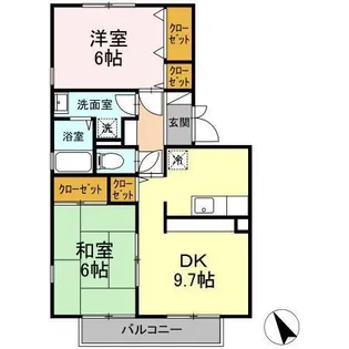 マリーライフ A/B【2階】の間取り