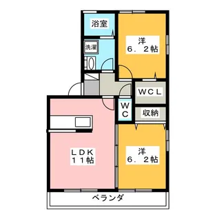 グランデュールもえぎ野【2階】の間取り