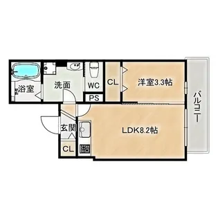 レジデンスコート森ノ宮【1階】の間取り