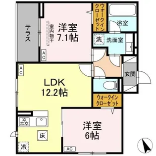 D Paina 宿河原6 II【1階】の間取り