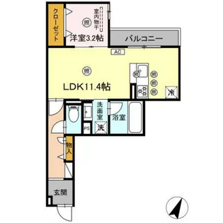 D-Axis旭 B棟【2階】の間取り
