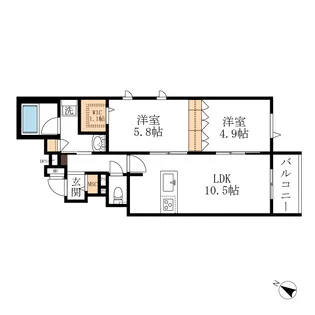 Tapla Shinkoyasu【4階】の間取り
