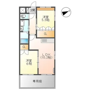 クオーレ佐々【1階】の間取り