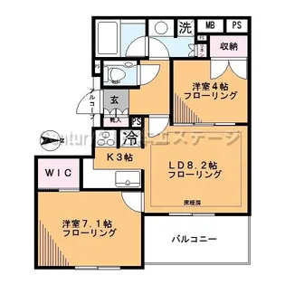 オーベル馬込iL【8階】の間取り