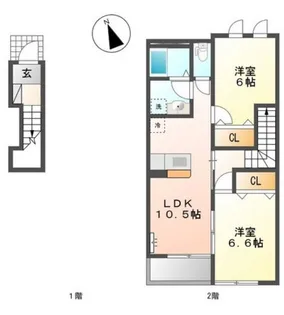 ヴィラ アマーブレス【2階】の間取り