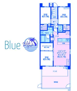 イニシア元住吉【1階】の間取り