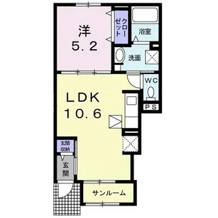 プランドールB【1階】の間取り