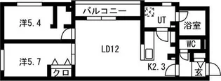 luce solare発寒(ルチェ・ソラーレハッサム)【2階】の間取り