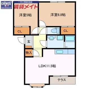 Jアベニール【1階】の間取り