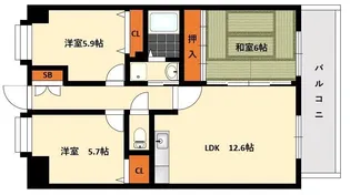 レインボー板付【2階】の間取り