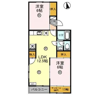 サニーコート聖 A棟【2階】の間取り
