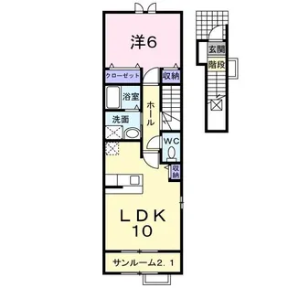 シエル・ブルーB【2階】の間取り
