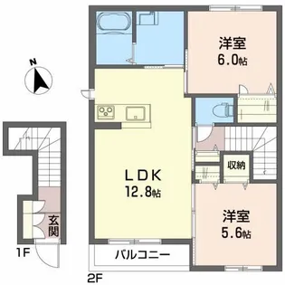 ブランエノワール【2階】の間取り
