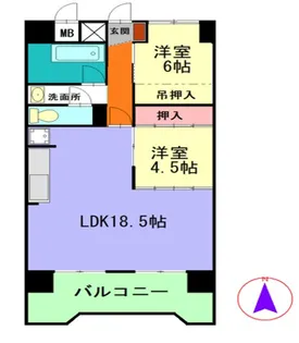 オーロラビル【12階】の間取り