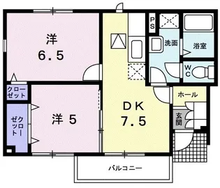 セゾン ド ブールA【1階】の間取り