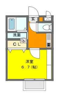 パークサイドサイワイB【1階】の間取り