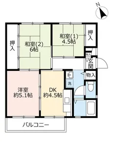 UR中登美第三【1階】の間取り