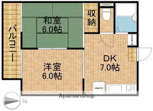 ハイツみやまえB【2階】の間取り