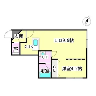 ブリオーレ月寒中央【4階】の間取り