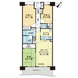 ライオンズマンション千葉グランドタワー【17階】の間取り