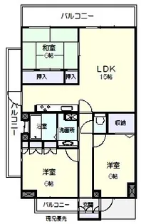 サーパス城山西通り【3階】の間取り