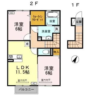 D room小矢部 D棟【2階】の間取り