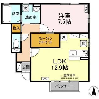 グレースフィールド B【1階】の間取り