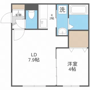 LUNA CLARIS菊水【4階】の間取り