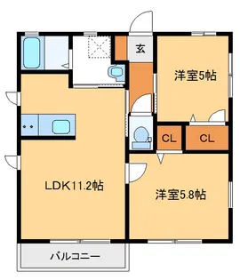 レジデンスみなみ K【1階】の間取り
