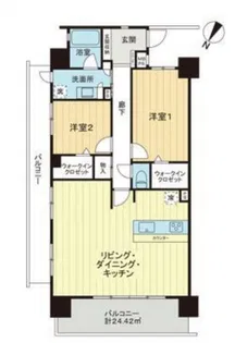 ライオンズ宜野湾ベイサイドアリーナ【6階】の間取り
