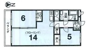 2LDKの間取り画像